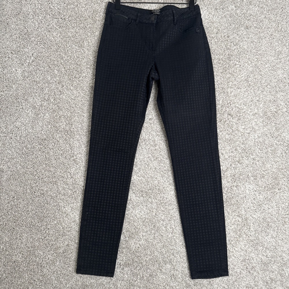 Maison Scotch Jeans‎ Skinny Fit Houndstooth Textured Durable Fabric Black W 30